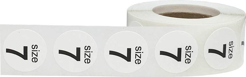 إن ستوك ليبلز.كوم ملصقات بيضاء مقاس 7 للأحذية، مناسبة لملابس التجزئة، 0.75 بوصة، 500 ملصق لاصق - Image 2